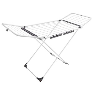 Varal de Chão Branco Alumínio Suporta 20kg Compacto e Leve